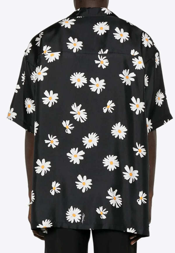 Moschino All-Over Daisy Print Bowling Shirt Black A0226 0261 1555