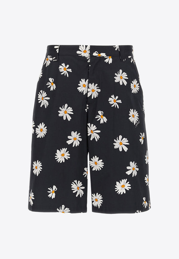 Moschino All-Over Daisy Print Bermuda Shorts Black A0338 0260 1555