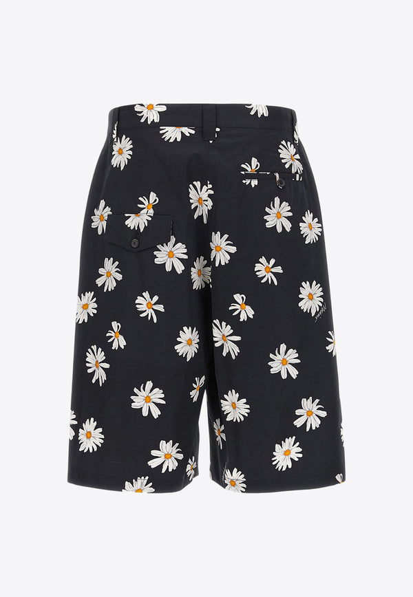 Moschino All-Over Daisy Print Bermuda Shorts Black A0338 0260 1555