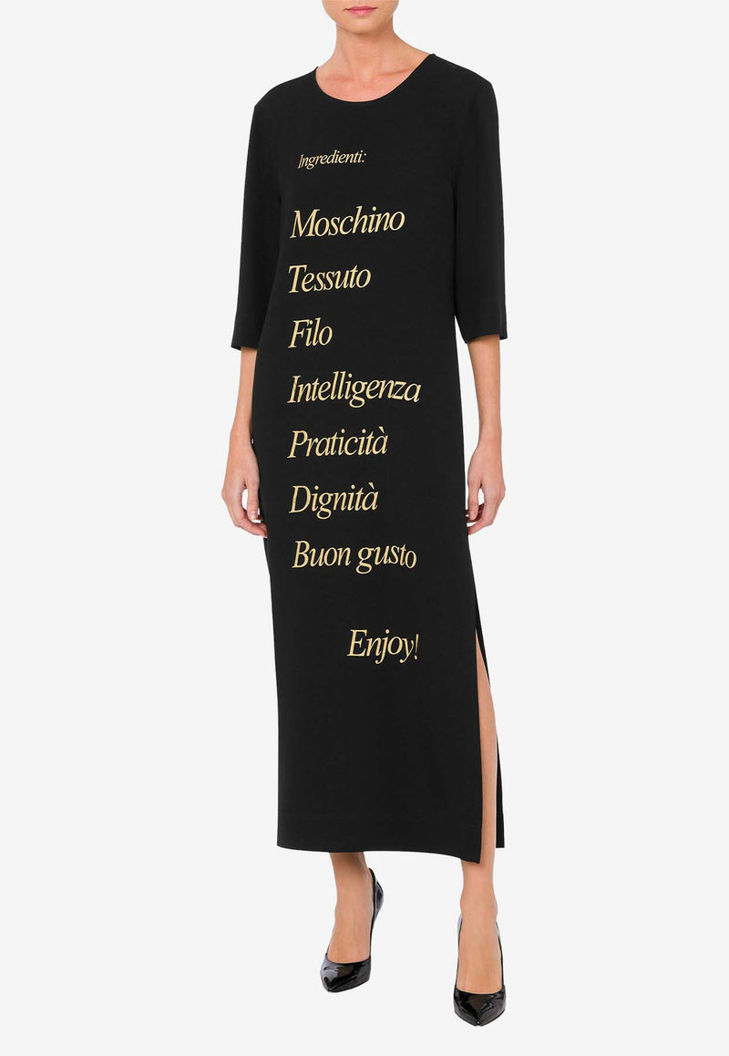 Moschino Archive Capsule Maxi Dress A045655331555 1555 Black