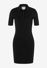 Moschino Jacquard Knit Mini Polo Dress Black A0480 7700 1555