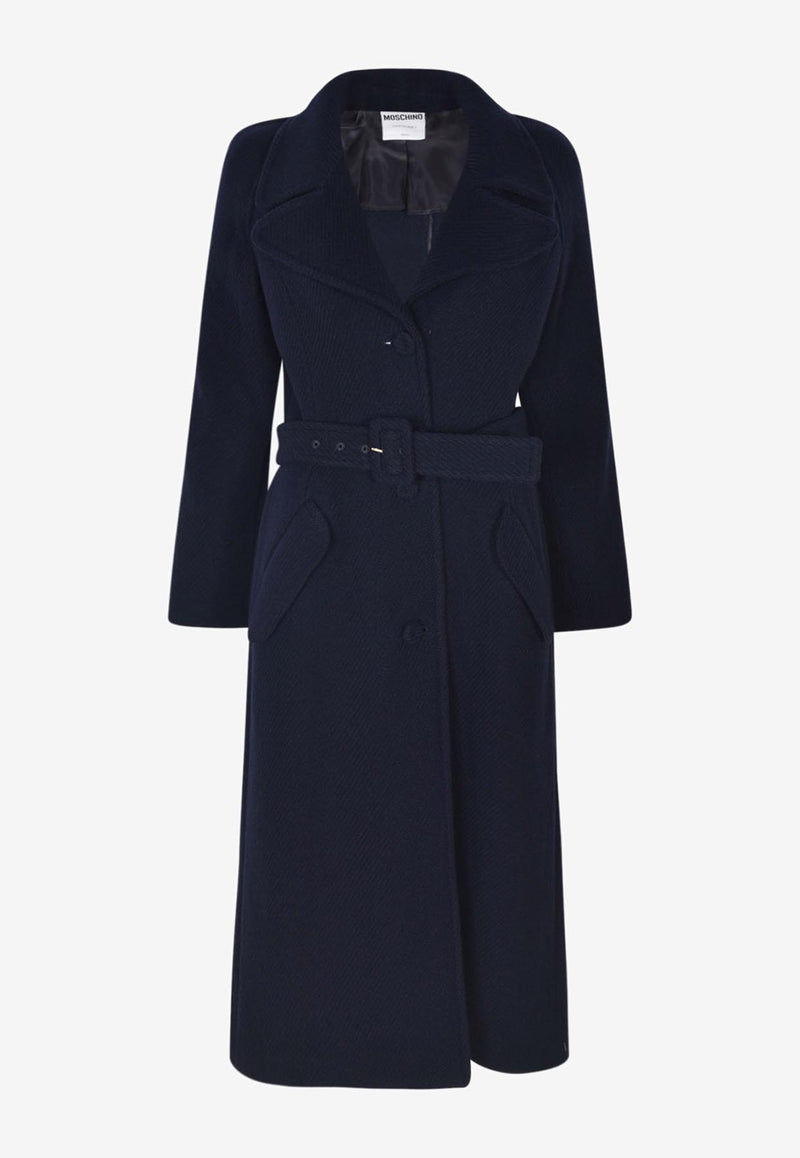 Moschino Single-Breasted Coat Navy A0601 5511 0510