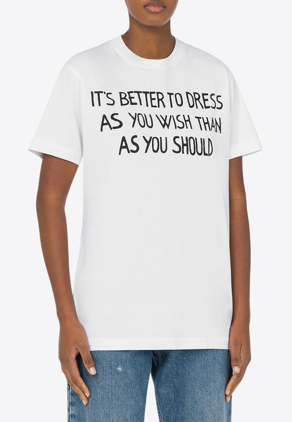 Moschino Archive Slogan Print T-shirt White  A0711 0541 1001