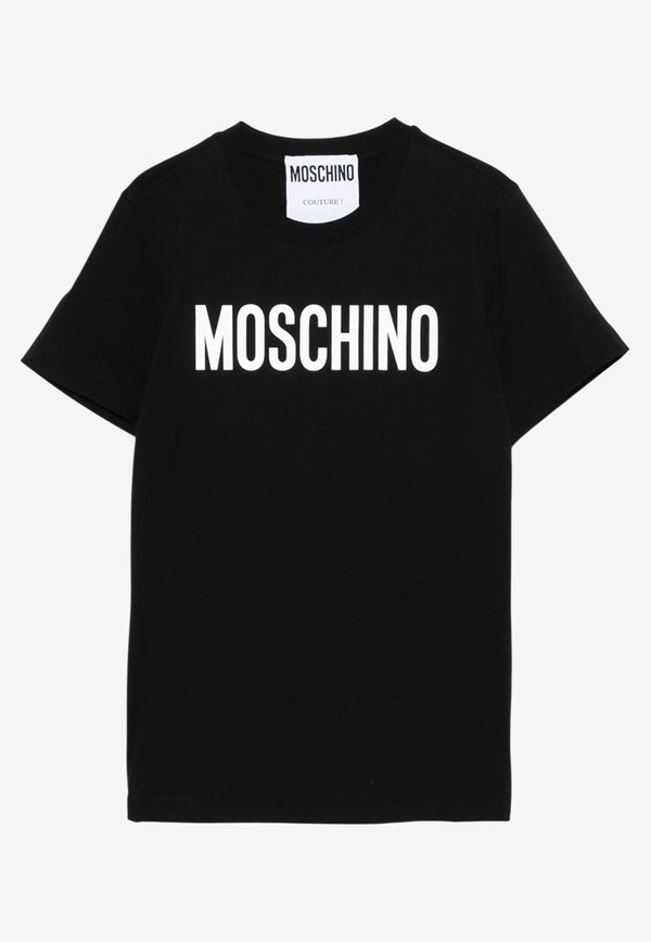 Moschino Logo Print Crewneck T-shirt Black A0713 0541 1555