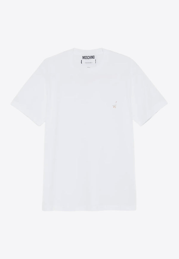 Moschino Goose Embroidery T-shirt White  A0714 0241 1001