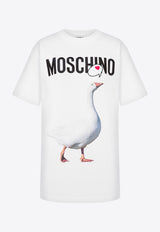 Moschino Goose Print Logo T-shirt White  A0715 0541 1001