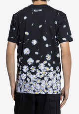 Moschino Daisy Degradé Print T-shirt Black A0719 0241 4555