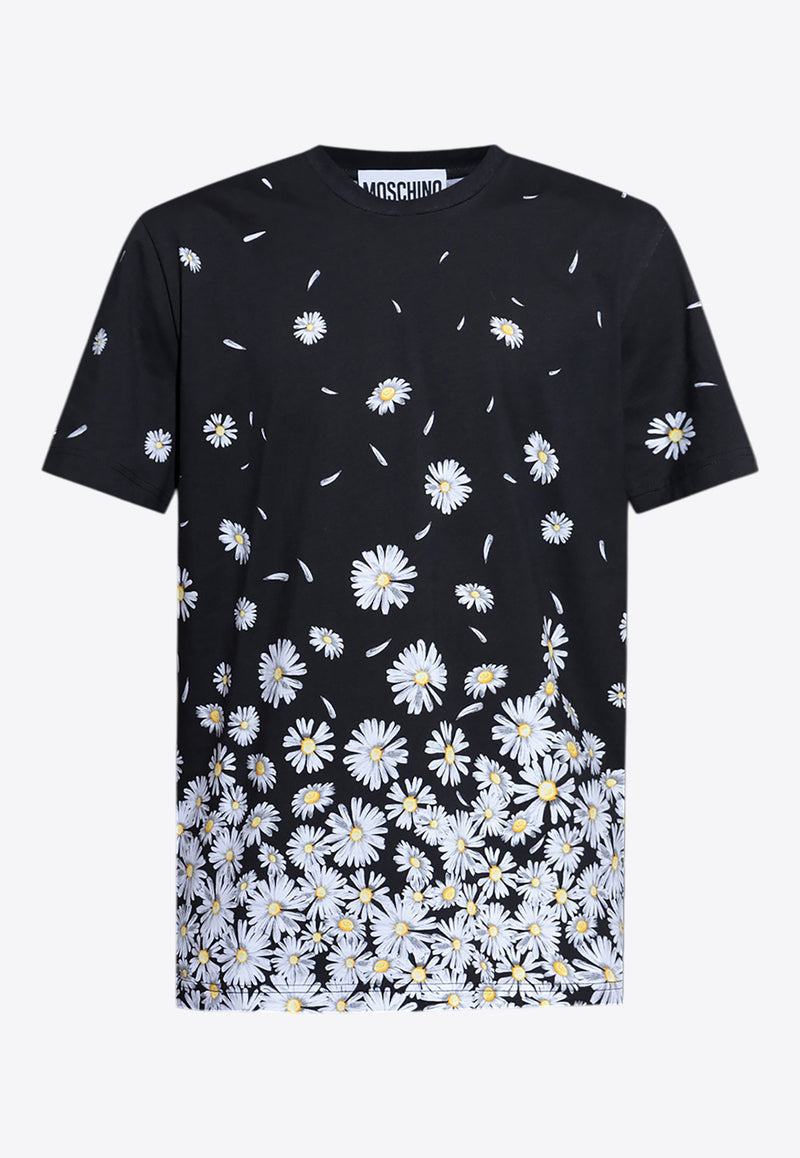 Moschino Daisy Degradé Print T-shirt Black A0719 0241 4555