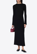 Roberto Collina Ribbed Wool Midi Dress Black A08233A08/P_ROBER-09