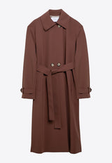 Harris Wharf London Double-Breasted Trench Coat Brown A1373PJT/O_HARWH-448