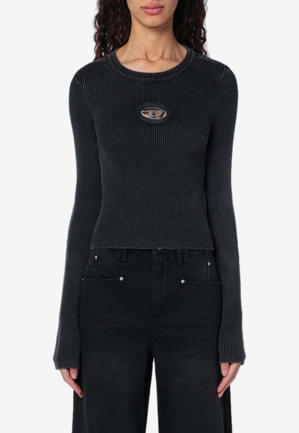 Diesel M-Anchor-A Rib Knit Cropped Sweater Black A148100AKBQ/Q_DIESE-900