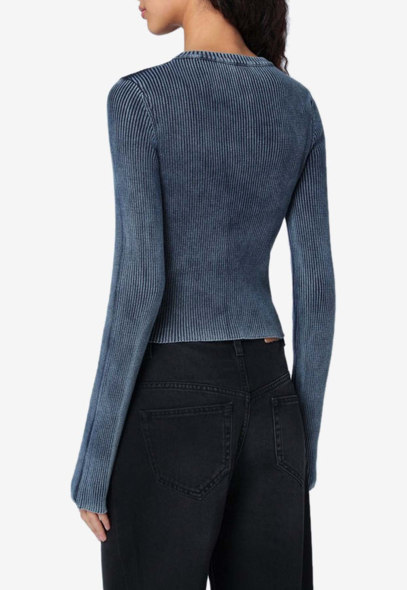 Diesel M-Anchor-A Rib Knit Cropped Sweater Blue A148100ANAH/Q_DIESE-8AT