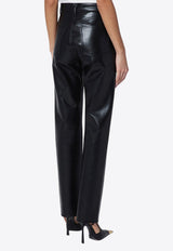 Agolde Faux Leather Straight-Leg Pants Black A2041285/Q_AGOLD-DETOX