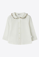 Il Gufo Baby Girls Buttoned Cardigan White A24CL027MF002-ACO/P_GUFO-1052