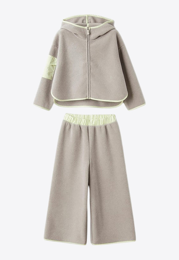 Il Gufo Girls Fleece Casual Track Suit Set Gray A24DP504M0108-CPL/P_GUFO-0721