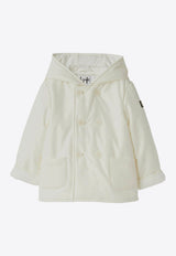 Il Gufo Babies Double-Breasted Microfiber Jacket White A24GM023N0001-CNY/P_GUFO-102