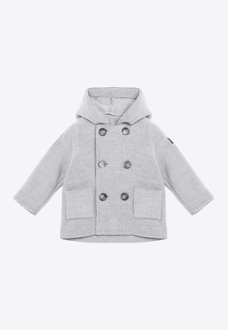 Il Gufo Babies Double-Breasted Fleece Jacket Gray A24GM365N0041-AWO/P_GUFO-031