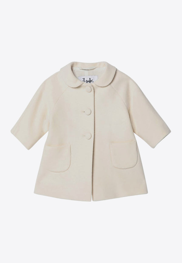 Il Gufo Baby Girls Couture Single-Breasted Wool Coat White A24GP245W0025-AWO/P_GUFO-100