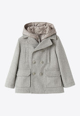 Il Gufo Boys Double-Breasted Techno Padded Coat Gray A24GP311M0138-BWO/P_GUFO-070