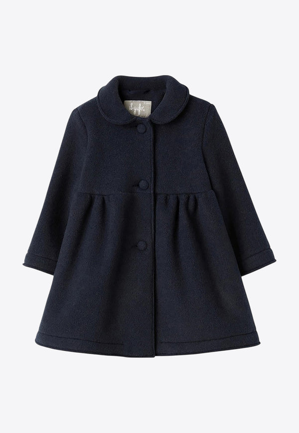 Il Gufo Girls Couture Double-Breasted Fleece Coat Blue A24GP330N0041B-AWO/P_GUFO-497