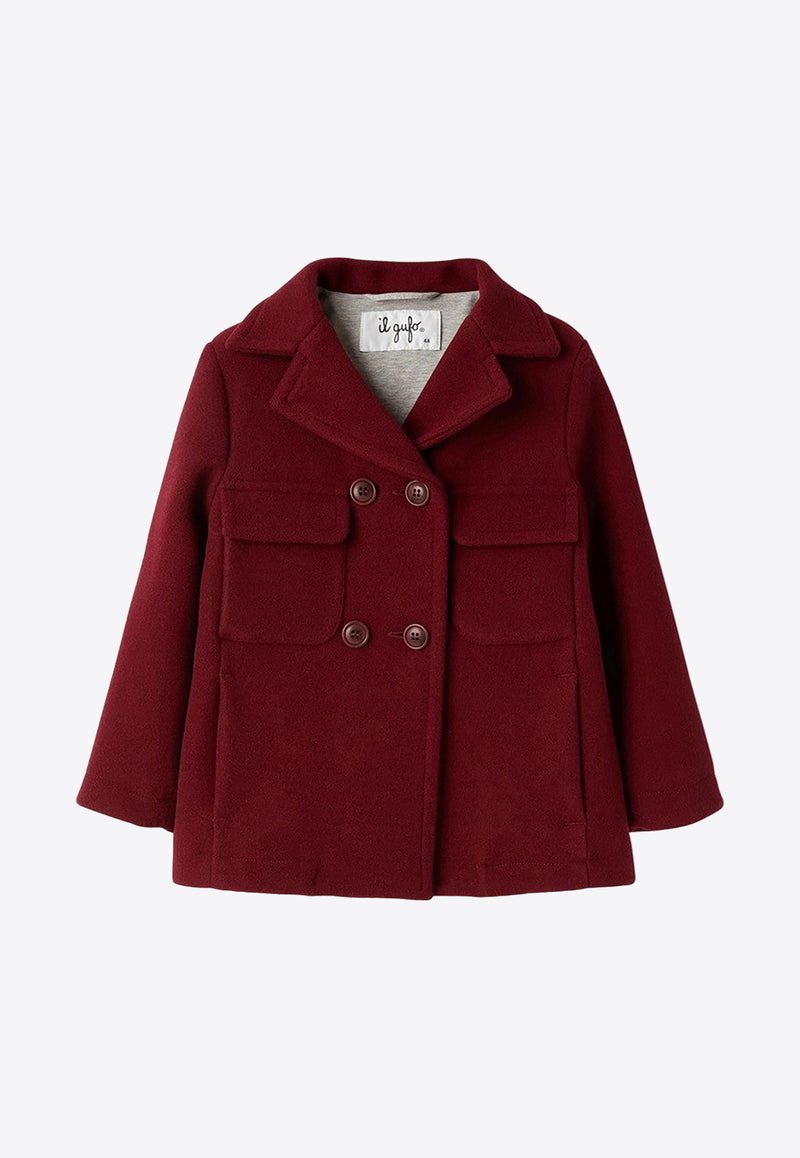 Il Gufo Girls Double-Breasted Coat Red A24GP344M0138-AWO/P_GUFO-694