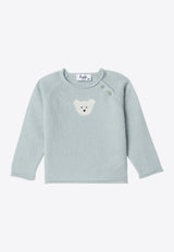 Il Gufo Babies Bear Embroidered Wool Sweater Green A24MA340EM300-AWO/P_GUFO-5210