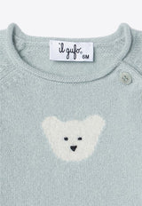 Il Gufo Babies Bear Embroidered Wool Sweater Green A24MA340EM300-AWO/P_GUFO-5210