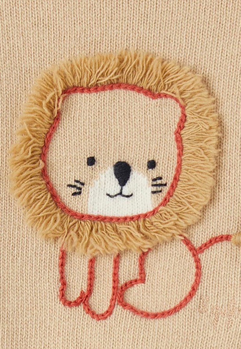 Il Gufo Babies Lion Embroidered Sweater Beige A24MA466EM220-BWO/P_GUFO-118