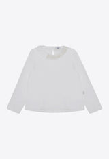 Il Gufo Girls Ruffle-Collar Top White A24TA342MF002-ACO/P_GUFO-1013