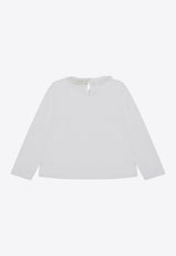 Il Gufo Girls Ruffle-Collar Top White A24TA342MF002-ACO/P_GUFO-1013