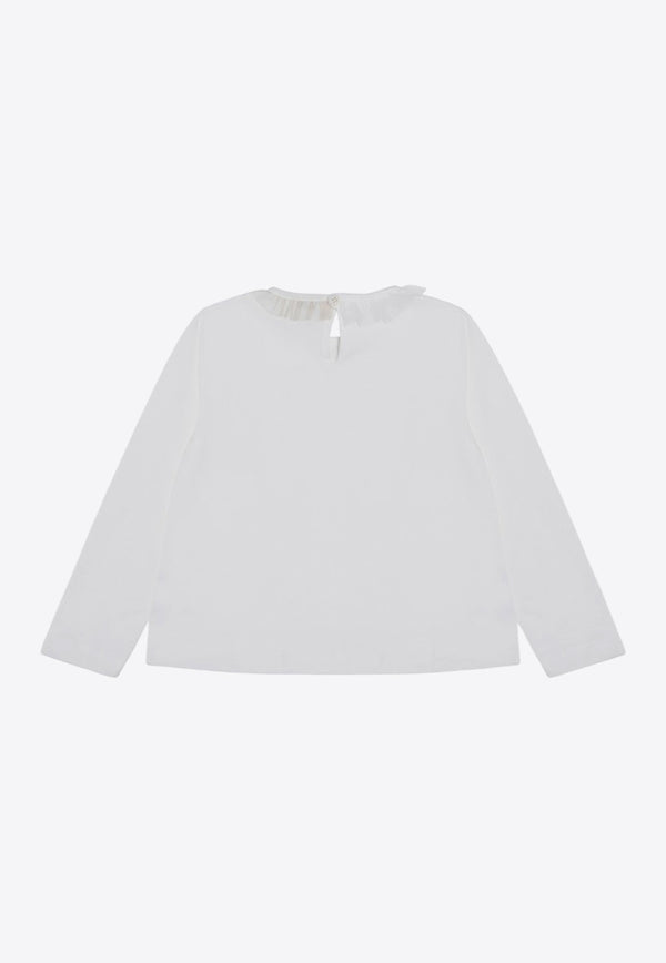 Il Gufo Girls Ruffle-Collar Top White A24TA342MF002-ACO/P_GUFO-1013