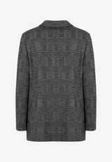 Harris Wharf London Houndstooth Wool Coat Black A2544MPL/P_HARWH-PL05