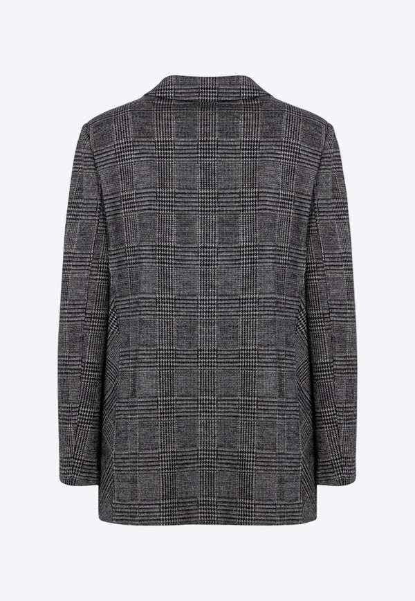 Harris Wharf London Houndstooth Wool Coat Black A2544MPL/P_HARWH-PL05