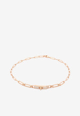 Hermès Kelly PM Double Chaine Bracelet in Rose Gold and Half Diamonds