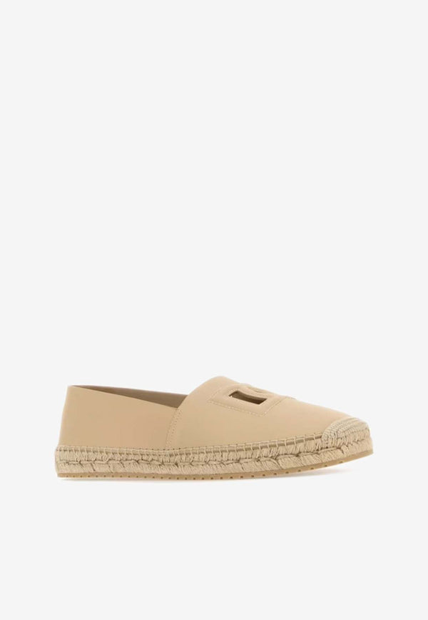 Dolce 
Gabbana DG Logo Nappa Leather Espadrilles Beige A50574 AO602 8H005