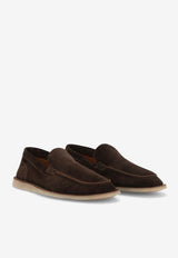 Dolce 
Gabbana Logo Suede Loafers A50593 AS707 80081 Brown