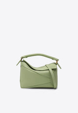 Loewe Mini Puzzle Top Handle Bag in Calf Leather Green A510P88X26LE/P_LOEW-3916