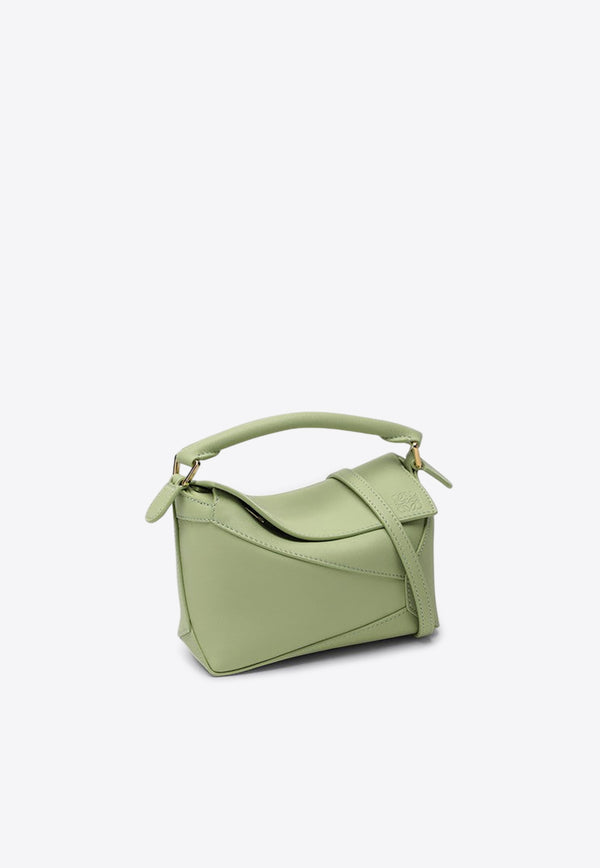 Loewe Mini Puzzle Top Handle Bag in Calf Leather Green A510P88X26LE/P_LOEW-3916