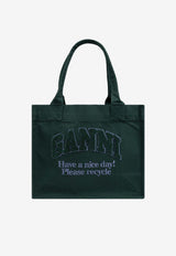 GANNI Large Logo Patch Tote Bag Green A6280GREEN