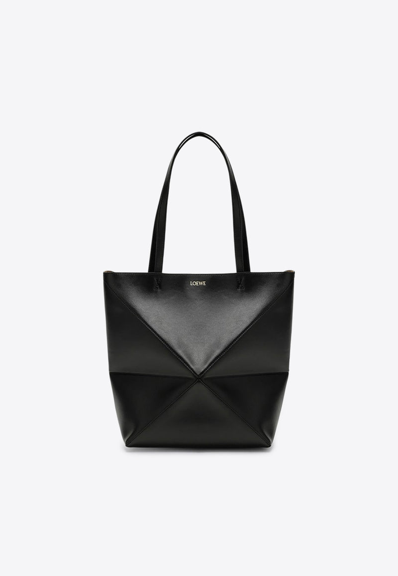 Loewe Medium Puzzle Fold Leather Tote Bag Black A657G50X01LE/Q_LOEW-1100