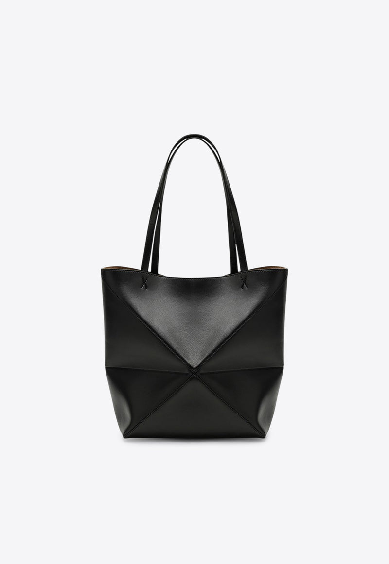 Loewe Medium Puzzle Fold Leather Tote Bag Black A657G50X01LE/Q_LOEW-1100