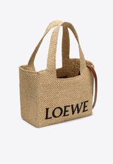 Loewe Logo Font Raffia Tote Bag Natural A685B61X05NF/Q_LOEW-2123