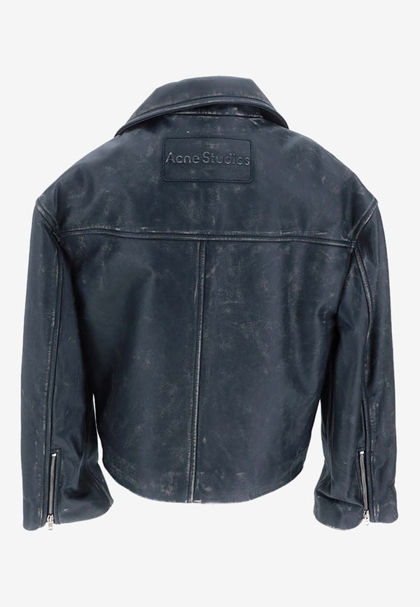 Acne Studios Leather Biker Jacket Black A70176_000_900