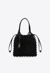 Moschino Basket Net Leather Shoulder Bag Black A73028002/P_MOSCH-2555