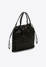 Moschino Large Basket Net Leather Shoulder Bag Brown A73038002/P_MOSCH-1101