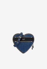 Moschino Logo Denim Heart-Shaped Clutch A736482181295 1295 Blue