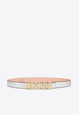 Moschino Lettering Logo Laminated Leather Belt A8021 8011 1600