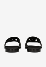 Dolce 
Gabbana Logo Calfskin Slides Black A80397 AO602 80999