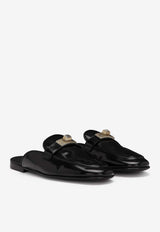 Dolce 
Gabbana Ariosto Brushed Leather Mules Black A80438 AQ237 80999