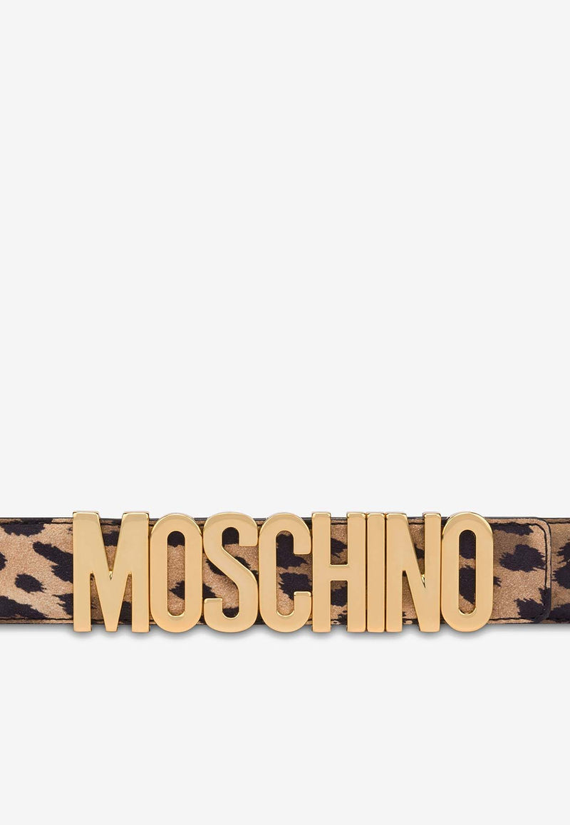 Moschino Leopard Print Suede Belt A806380283888 3888 Multicolor